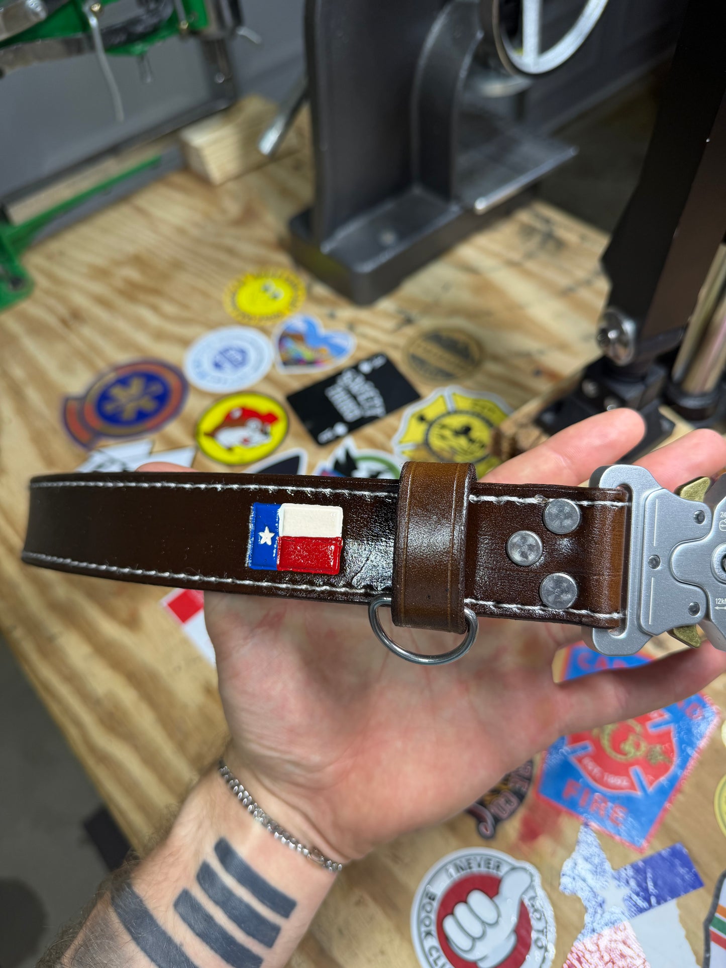 1.5” Leather Bunker/Truck Belt