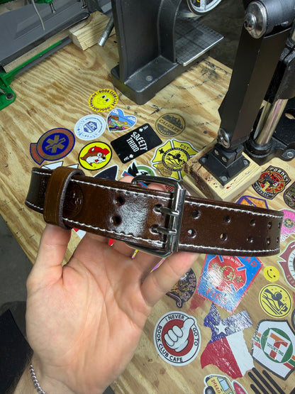 1.5” Leather Bunker/Truck Belt